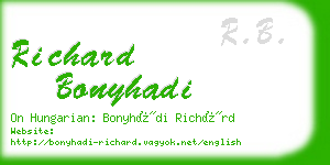 richard bonyhadi business card